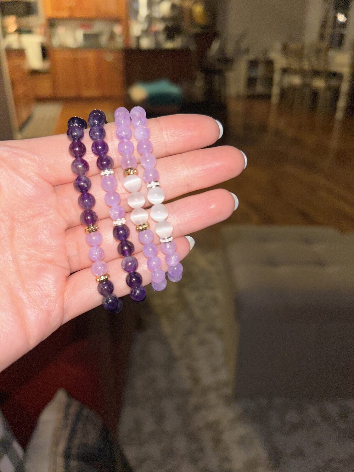 Amethyst Bracelet Options In Hand