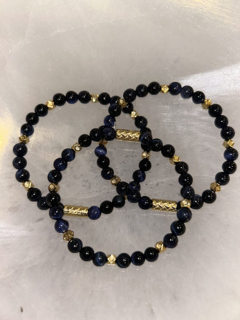 Blue Tigers Eye Bracelet On Tray