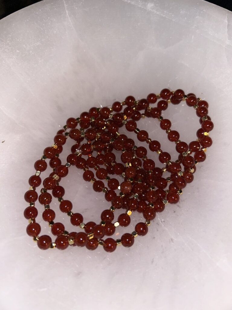 Pile of Carnelian Gold Rotated On Tray