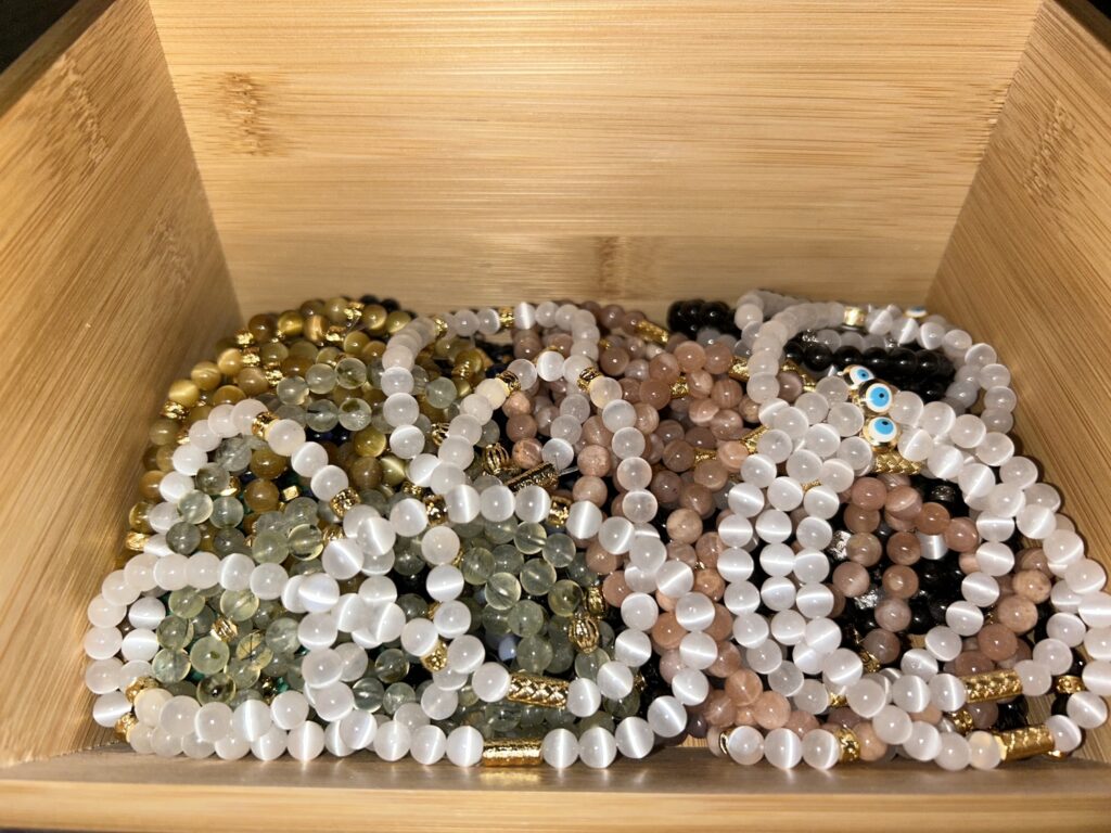 Box Collection of Gem Bracelets