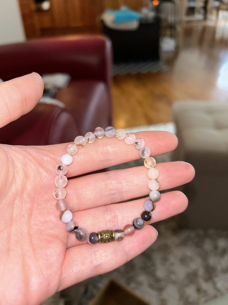 Single Flower Agate Bracelet in Hand